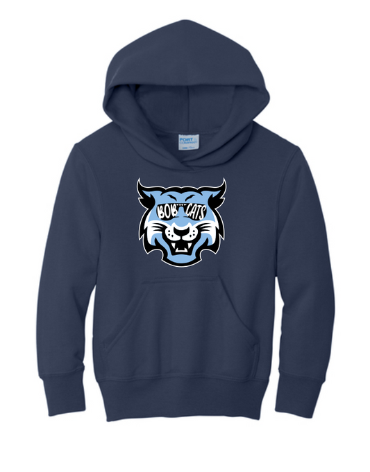 Skybrooke Bobcat Head Hoodie-Navy