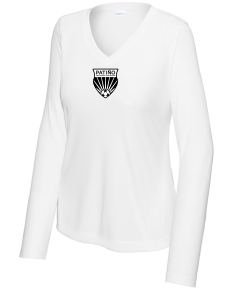PTG Womens V-Neck Long Sleeve Performance - White