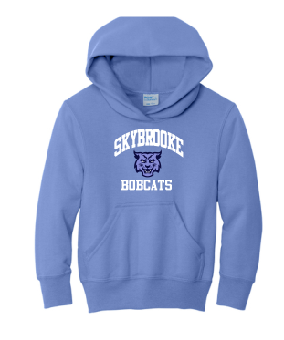 Skybrooke Arched Hoodie- Carolina Blue