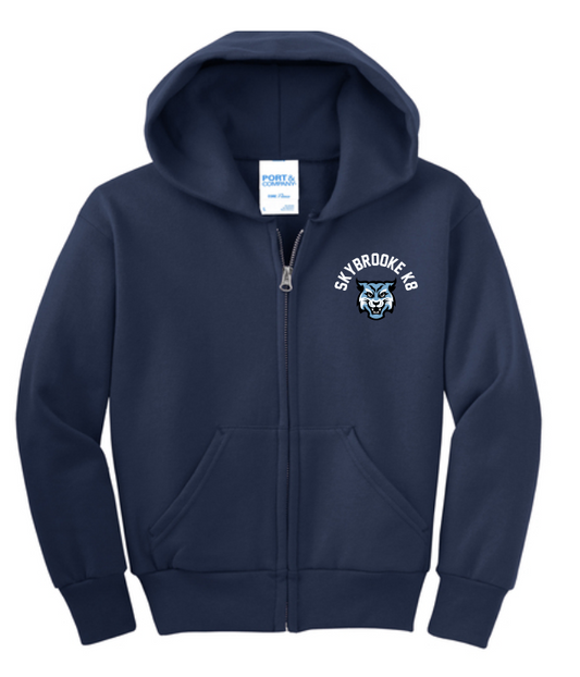 Skybrooke Full Zip Embroidered Jacket- Navy