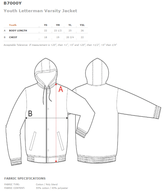 Walker Youth Letterman Jacket with Name