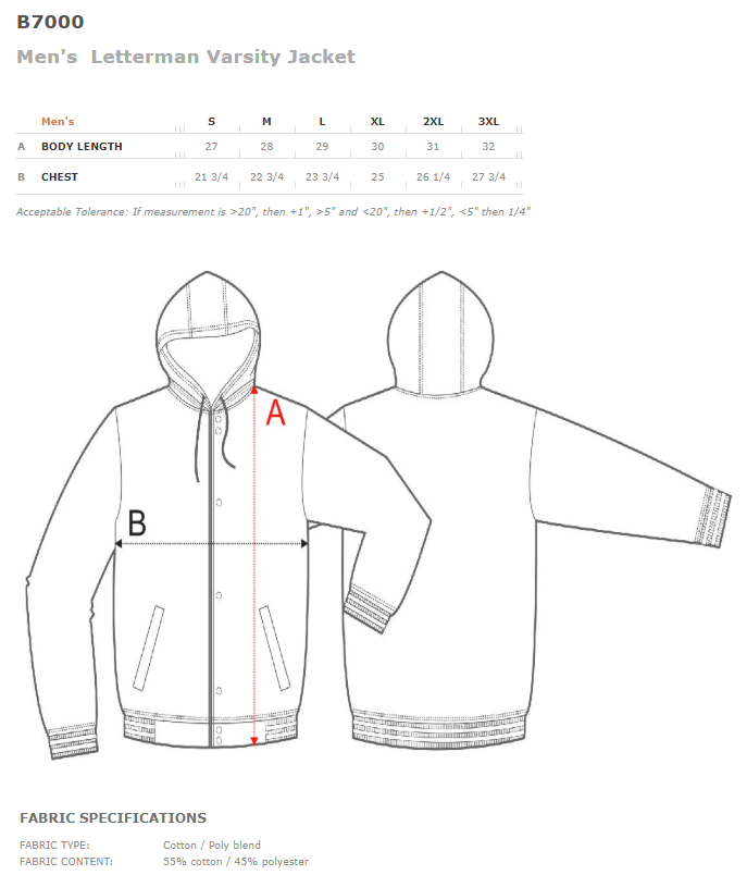 Walker Adult Letterman Jacket No Name