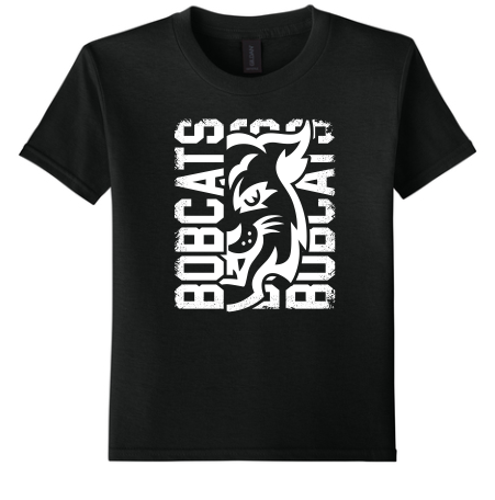 Skybrooke Bobcats Vertical- Black Cotton Shirt
