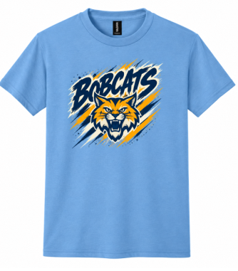 McKitrick Bobcats Splash- Columbia Blue T-shirt