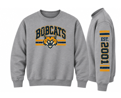 McKitrick Bobcats Vintage- Grey Crewneck
