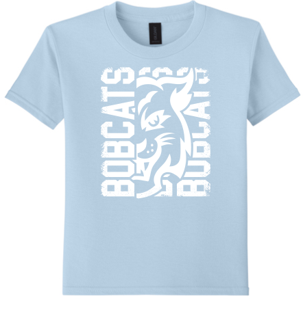Skybrooke Bobcats Vertical- Light Blue Cotton Shirt