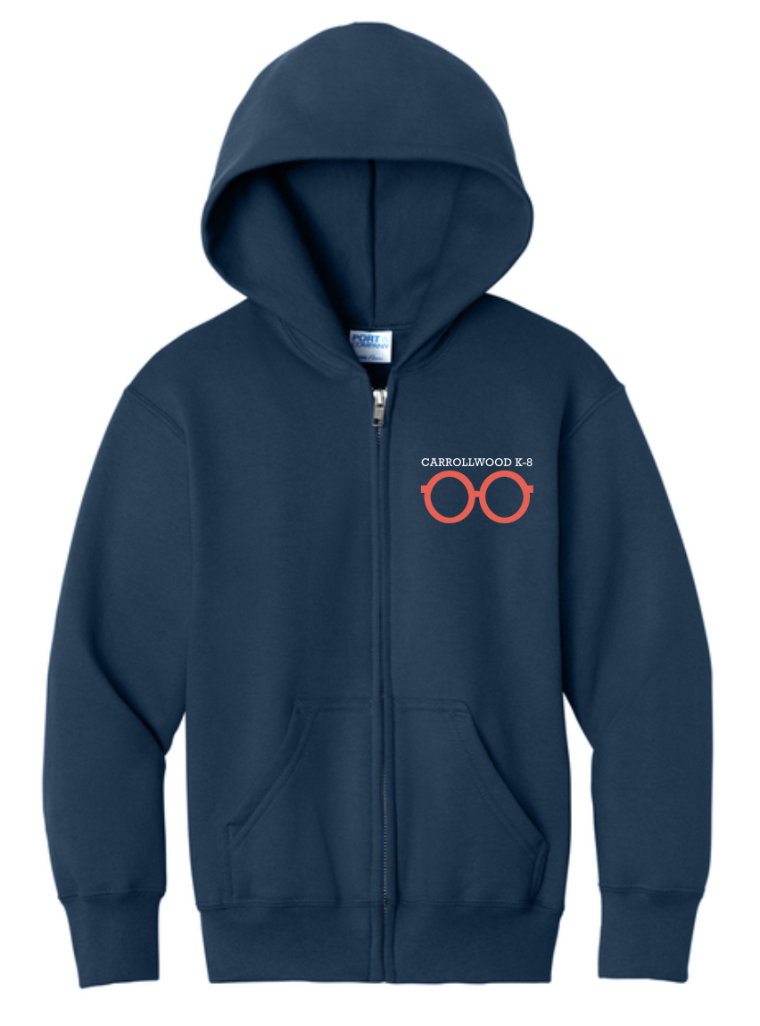 Carrollwood K8 Boys Zip Up Jacket- Navy