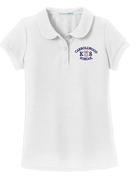 Carrollwood (Elementary Only) Girls Polo - White