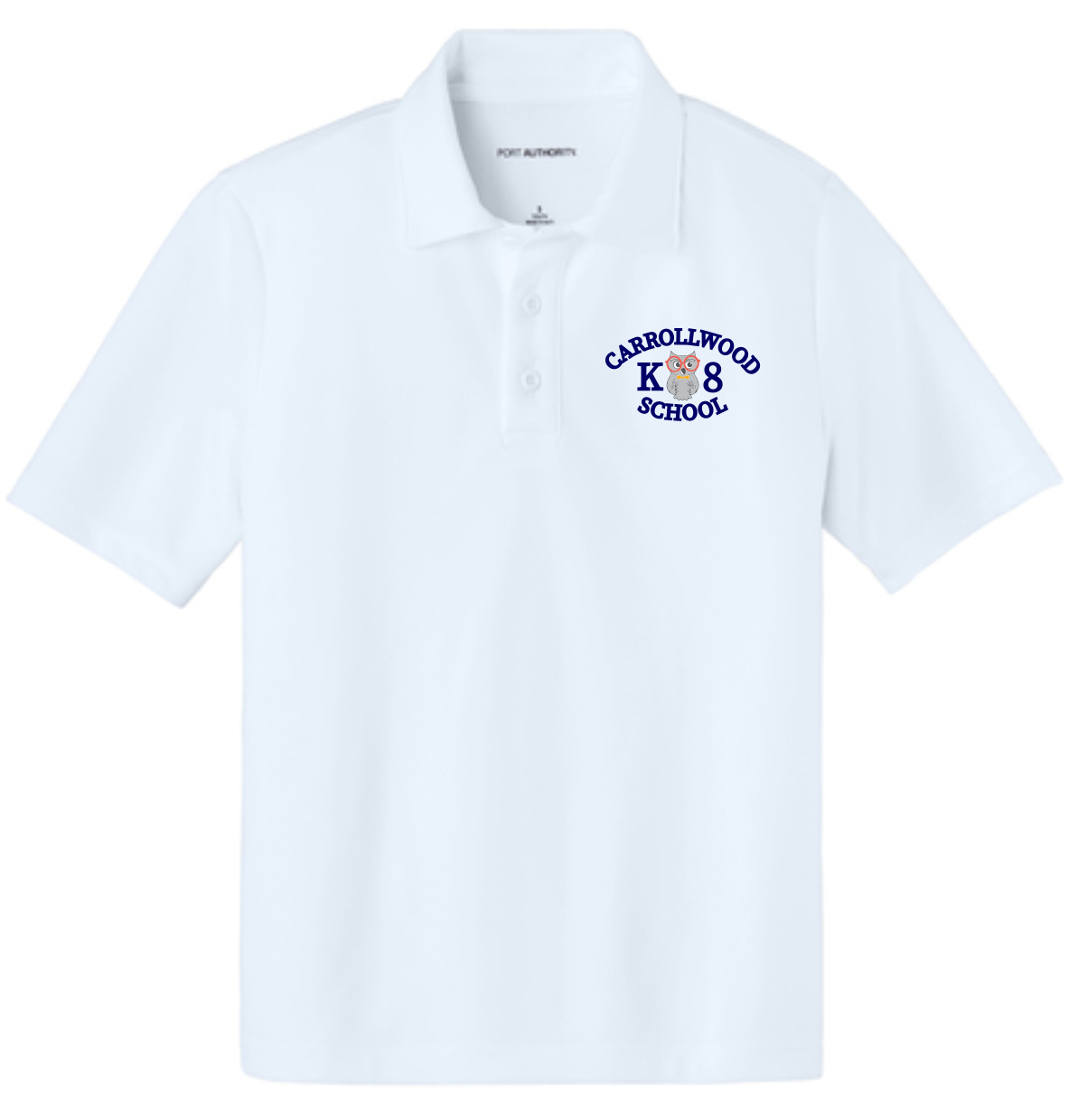 Carrollwood (Elementary Only) Cotton Polo - White