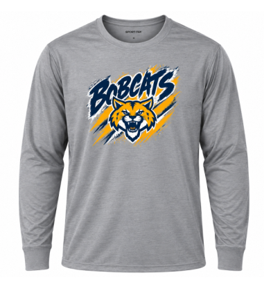 McKitrick Bobcats Splash- Grey Long Sleeve Dri Fit