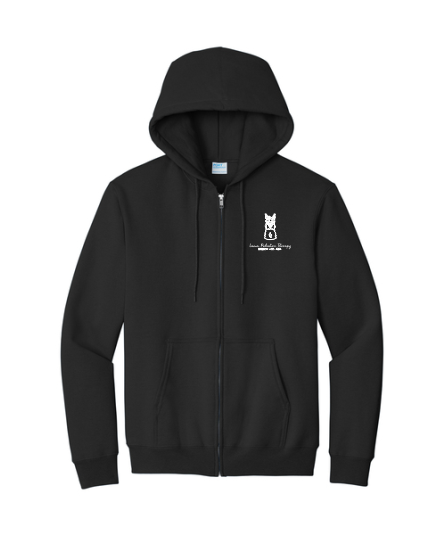 Lama Embroidered Zip Up Jacket- Black