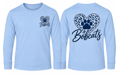 McKitrick Bobcats Leopard- Lt Blue Long Sleeve