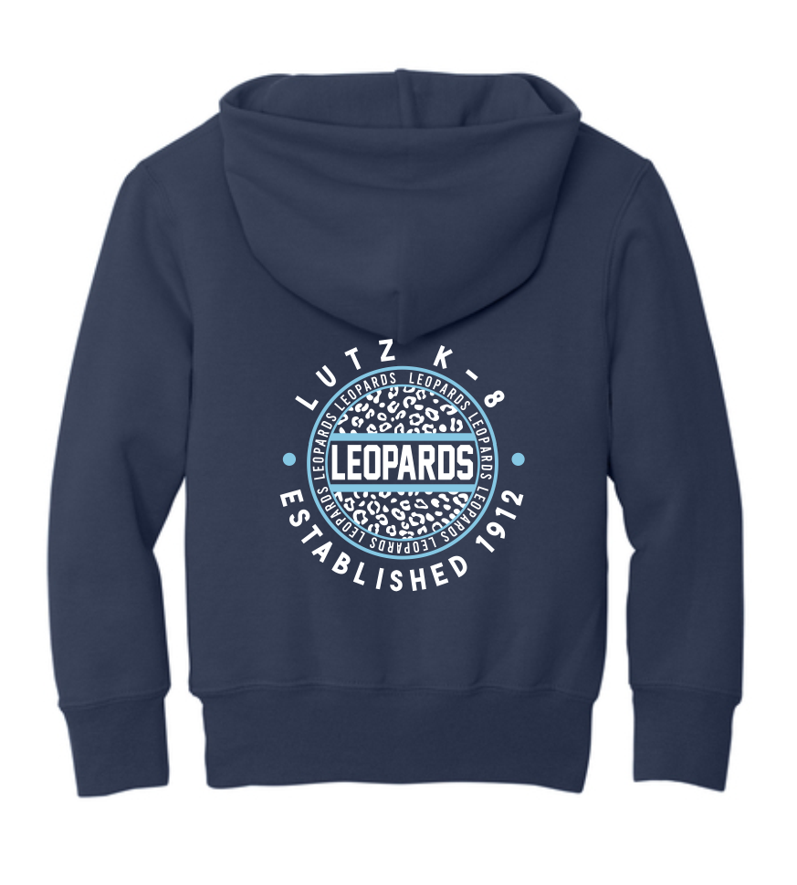 Lutz K8 Circle Leopard Hoodie- Navy