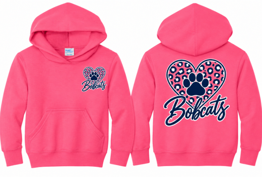 McKitrick Bobcats Leopard- Pink Hoodie