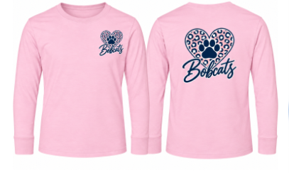McKitrick Bobcats Leopard- Pink Long Sleeve Shirt