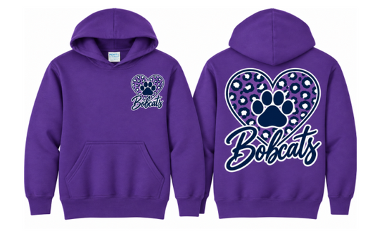 McKitrick Bobcats Leopard- Purple Hoodie