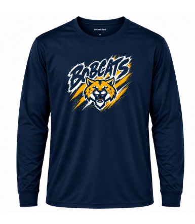 McKitrick Bobcats Splash- Navy Long Sleeve Dri Fit