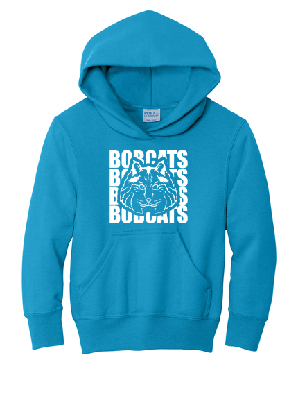 McKitrick Bobcats Repeat Hoodie- Neon Blue