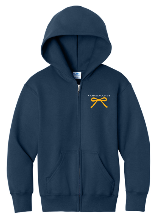 Carrollwood K8 Girls Zip Up Jacket- Navy