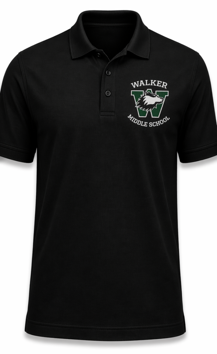 Walker Uniform Dri Fit Polo- Black