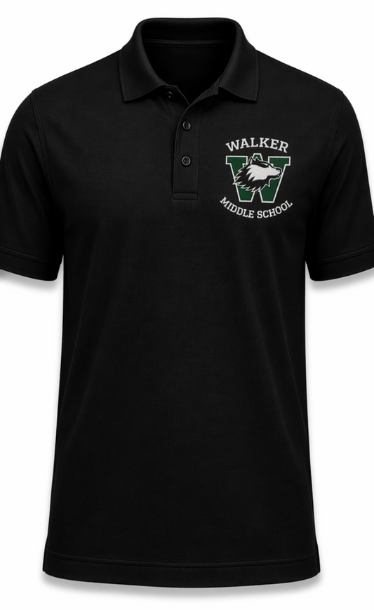 Walker Uniform Dri Fit Polo- Black