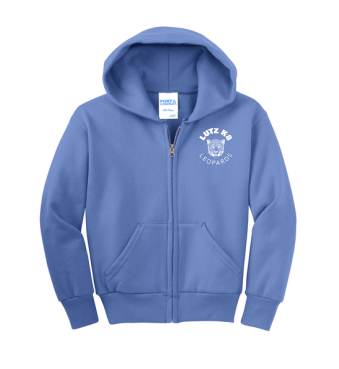 Lutz Port & Company Youth Core Fleece Full-Zip Hooded Sweatshirt- Screen Printed
