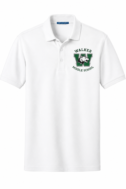 Walker Uniform Pique Polo-White